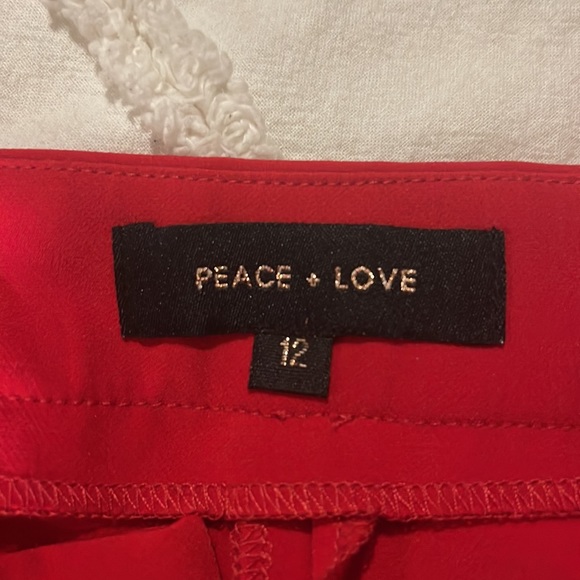 Missguided Peace + Love Red Wide leg Crepe Pant - Picture 7 of 10